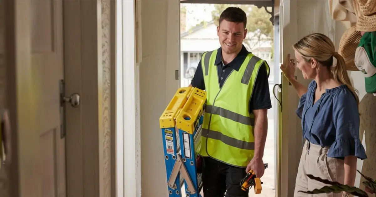 Inspector entering home